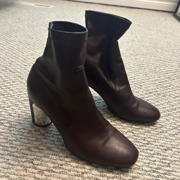 Burgundy ZARA HEELED BOOTS - Picture 2 of 6